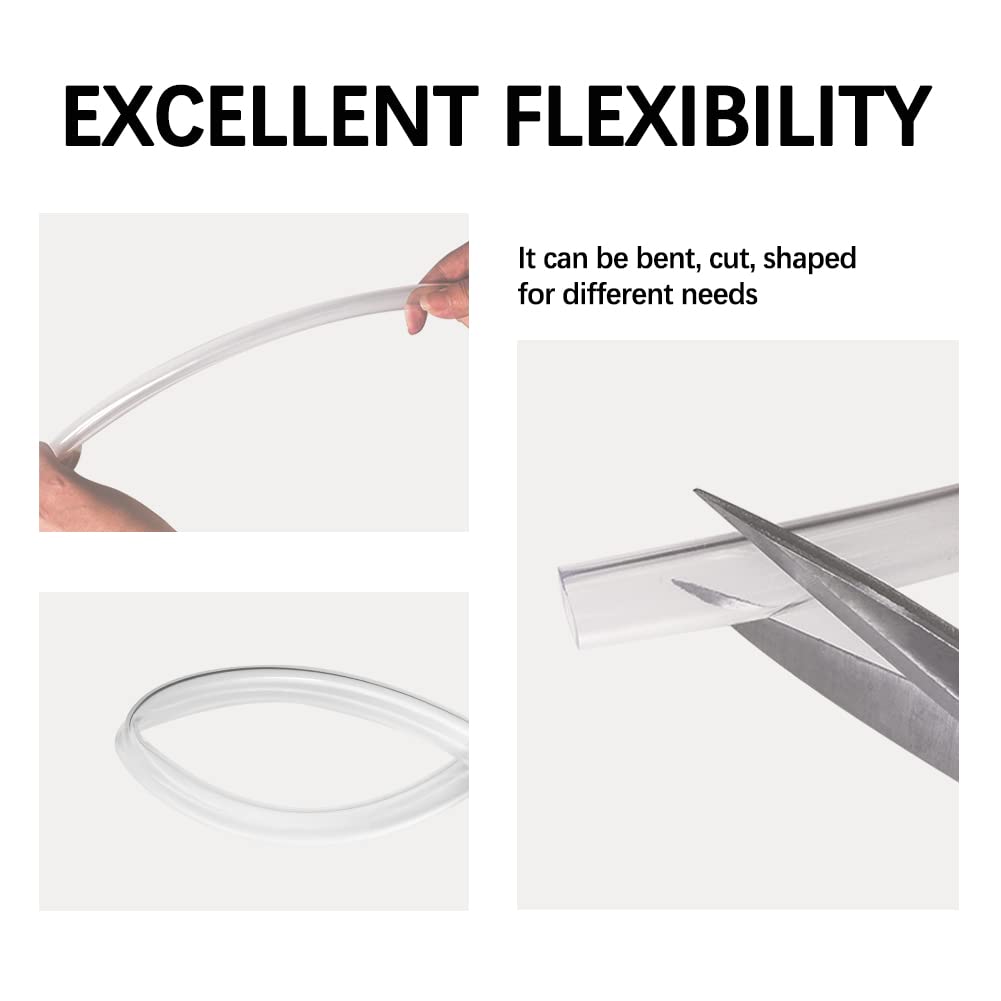MKEUDQ-3/16" ID PVC Vinyl Tubing, 3/16" ID x 5/16" OD Flexible Clear Plastic Tubing Industrial Grade Lightweight Hybrid PVC Hose Tube BPA Free Air Hose Line, 25FT