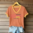 thumbnail image 1 of Women's Football Graphic T-Shirt, Women's Fashion V-Neck Short Sleeve T-Shirt with Letter Print for Casual Wear for Soccer Tournament 2026 Orange Size: 2XL, 1 of 5