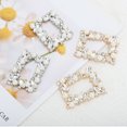 thumbnail image 6 of Unique Bargains 2 Pcs Shoe Accessories Fashionable Pearl Square Clasp Pin Back Style Shoe Decorations Silver Tone, 6 of 6