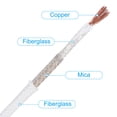 thumbnail image 3 of Uxcell 100Ft 17 AWG High Temperature Wire, -76-932 Degrees Fahrenheit Mica Glass Fiber Electronic Wire, White, 3 of 7
