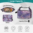 thumbnail image 5 of DIXRUYEE Lunch Bag Double Deck Lunch Cooler Box Fashion Purple Butterfly Garden Pattern, 5 of 7