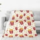 thumbnail image 1 of Balery Popcorn Manta de Felpa Suave y Acogedora – Cobija de Franela Aterciopelada para Cama, Lavable y Cálida para Sofá, Mascotas, Transpirable-80"x60", 1 of 7