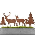 thumbnail image 4 of Daiosportswear Vintage Iron Christmas Decor 2 Trees 3 Deer Rustic Garden Ornaments, 28x4x0.4in Outdoor Yard Art, Unique Wildlife Statue, Holiday Seasonal Decor, Rustic Finish, Farmhouse Style, 4 of 5