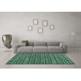 thumbnail image 3 of Ahgly Company Machine Washable Indoor Rectangle Abstract Turquoise Blue Contemporary Area Rugs, 5' x 7', 3 of 4
