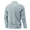 thumbnail image 4 of ZCFZJW Men Quarter Zip Pullovers Lightweight Long Sleeve Golf Shirts Quick Dry 1/4 Zip Mock Neck Basic Solid Color Athletic Shirt for Workout Running with Pockets Sky Blue XXXXL, 4 of 4