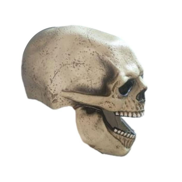 Máscara de Halloween de calavera de cara completa con mandíbula móvil de látex, máscara de Halloween para la cabeza Color oscuro