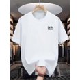 thumbnail image 1 of Men's "Hello Hero" Graphic T-Shirt - Black Casual Short Sleeve Crewneck, Soft Polyester Fabric, Comfortable & Stylish Casual Attire for Wardrobe, Casual Sporty Tee, Summer Gifts, 1 of 6