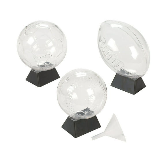 Sports Sand Art Bottles, Craft Supplies, Containers, Sand Art, 12 Pieces, Clear/Iridescent