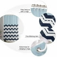 thumbnail image 5 of Black Chevron Shower Curtains for Bathroom Waterproof Fabric Bath Curtains Decor Bath Tub Curtain Geometric Blue White Sea Wavy Striped Decorative Shower Curtain Sets with 12 Hooks, 72x72 Inch, 5 of 6