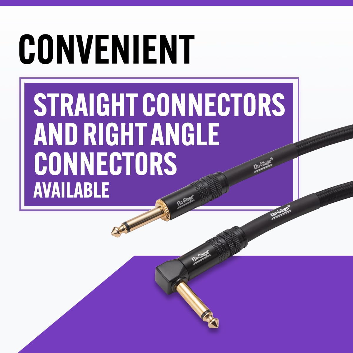 On-Stage Production-Grade ICS-25 Braided Instrument Cable (Gold Plated Straight Connectors, Double Braided Jacket, Semiconductor Shielding)