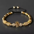 thumbnail image 4 of EOEMY Luxury Multi-Styles Men Women Micro Pave Cz Crown Copper Bead Adjust Bracelets-Crown-Style 1-Silver, 4 of 7