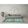 thumbnail image 3 of Ahgly Company Indoor Round Oriental Light Blue Traditional Area Rugs, 7' Round, 3 of 4