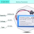 thumbnail image 2 of Batería CQCEO 850T 14,4 V 3400 mAh para aspiradora robot, 2 of 6