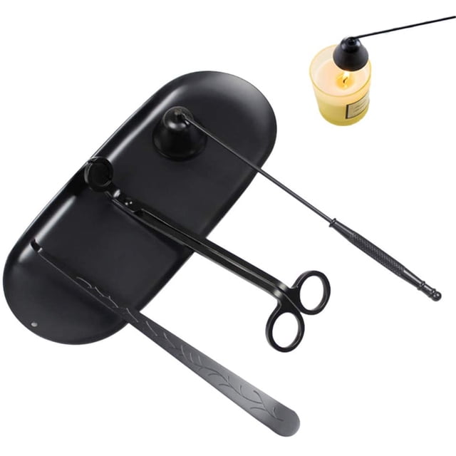 3 in 1 Candle Accessory Set, Candle Wick Trimmer, Candle Wick Dipper, Candle Snuffer,Black