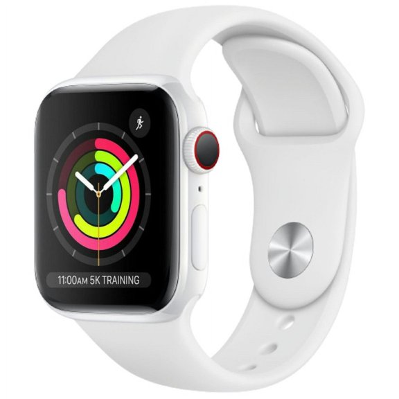Restored Apple Watch Series 3 (GPS Cellular, 42mm) - Ceramic White Case - White Sport Band (Refurbished)