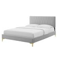 thumbnail image 1 of Platform Bed Frame, Twin Size, Velvet, Light Grey Gray, Modern Contemporary Urban Design, Bedroom Master Guest Suite, 1 of 10