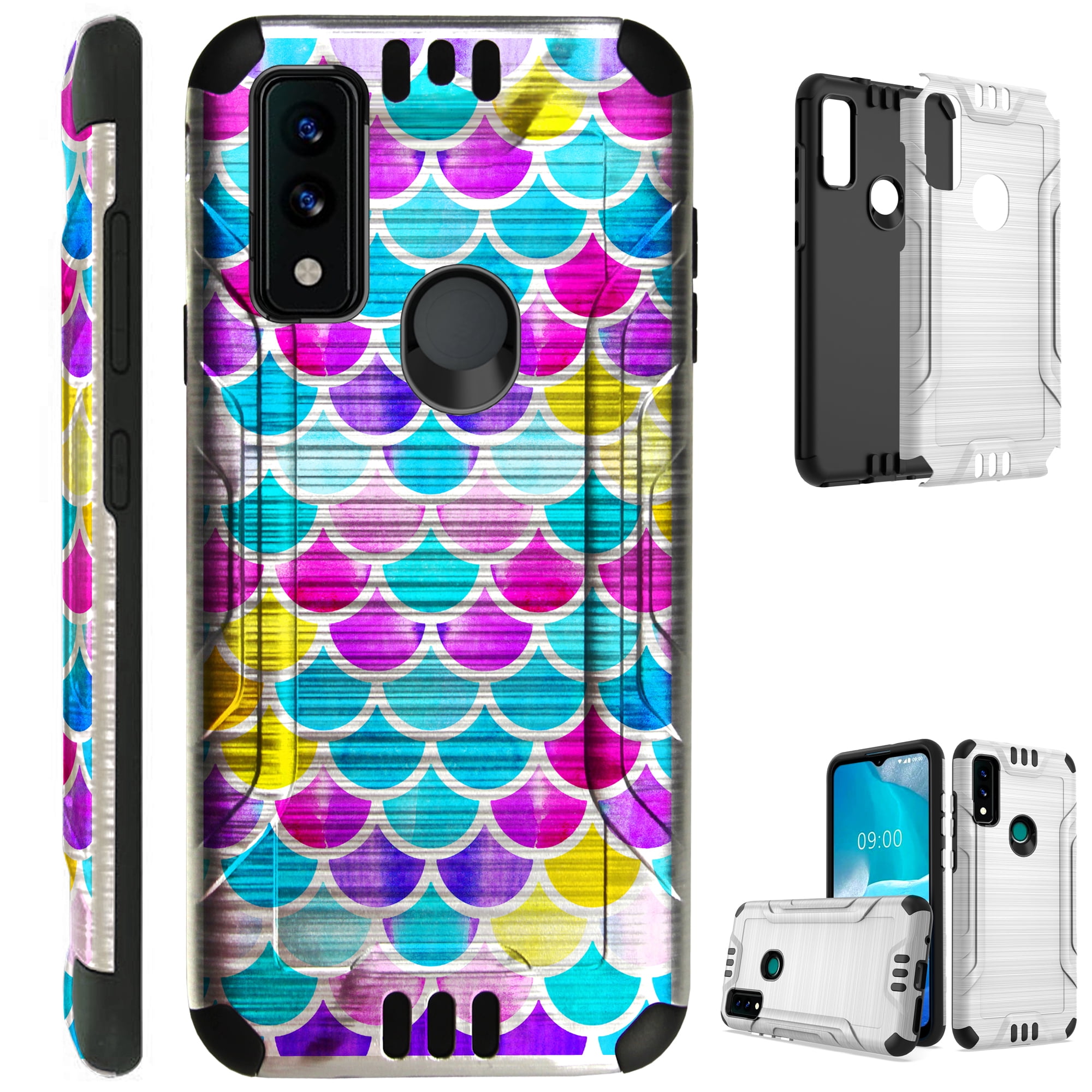 Compatible with AT&T Maestro 3 Brushed Metal Texture Hybrid Silver ...
