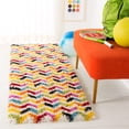 thumbnail image 3 of SAFAVIEH Kids Colorful Striped Chevrons Shag Runner Rug, Ivory/Multi, 2'3" x 7', 3 of 8