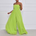 thumbnail image 5 of SEMPAI Women'S Solid Color High-Waist Pleated Pocket Wide-Leg Casual Chiffon High-Waist Jumpsuit Valentine's Day, 5 of 5