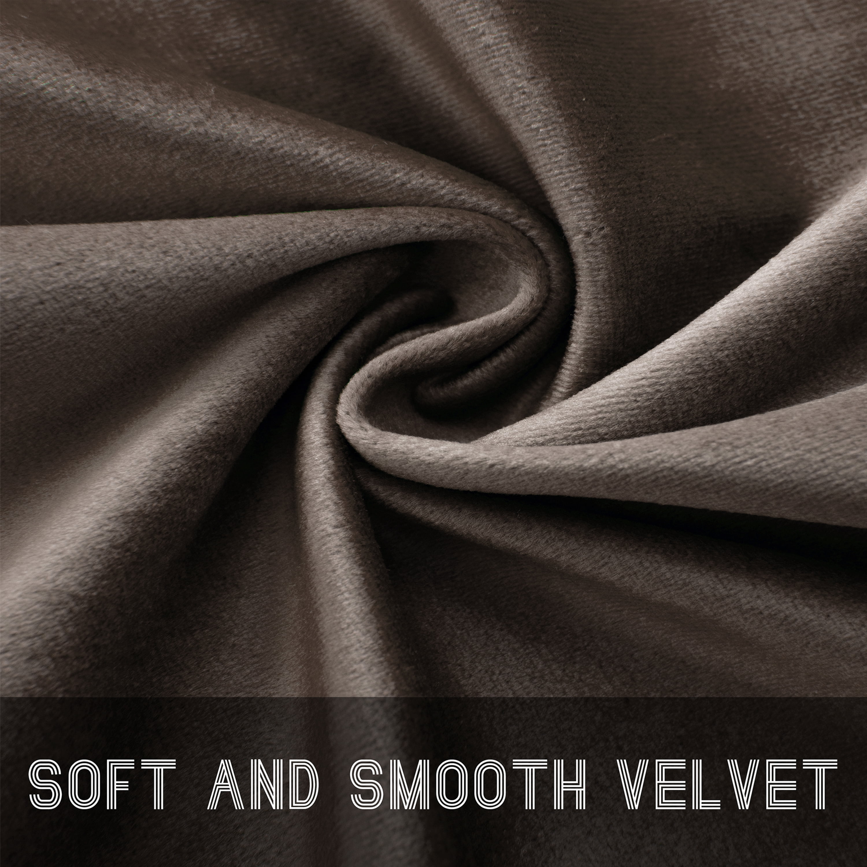 SMILETIME Brown Velvet Curtains with Rod Pocket Thermal Insulated Soft Privacy Room Darkening Velvet Drapes for Bedroom and Living Room, Set of 2 Panels, 52 x 108 Inches Long