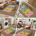 thumbnail image 6 of Easter Area Rugs Collection 4'x6', Colorful Bunny Spring Cartoon Cute Rabbits Brown Non Slip Indoor Rectangle Throw Runner Rug Floor Mat Carpet for Living Room Dining Table Bedroom Nursery, 6 of 9