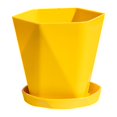 thumbnail image 2 of HomelyJoy Nordic Geometric Flower Pot, 14.5x5 Inch Yellow Plastic Planter with Bottom Drainage Holes for Window Sill Balcony Patio Garden, No Tray, 2 of 7