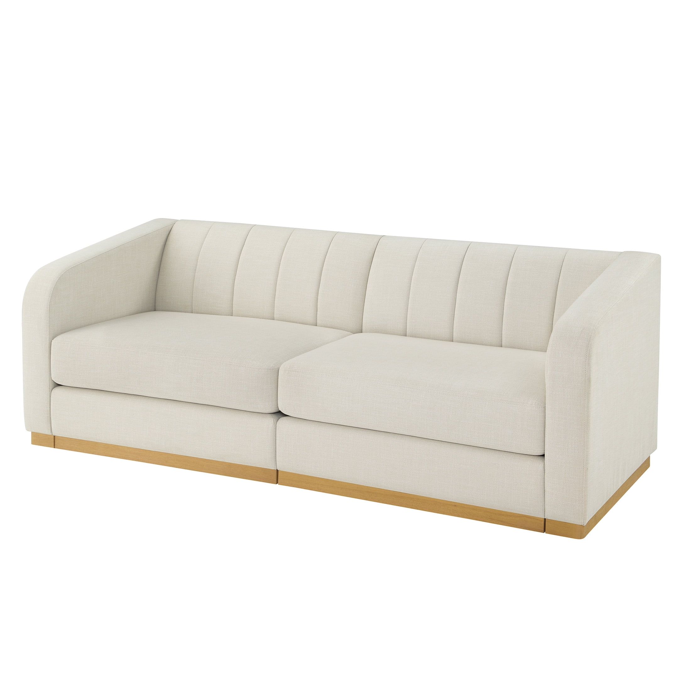 Better Homes & Gardens Lillian Channel Tufted Sofa 83.5" Cream Linen