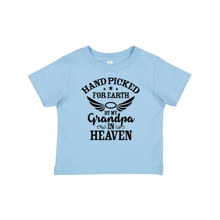 

Inktastic Handpicked for Earth by My Grandpa in Heaven Angel Wings Gift Baby Boy or Baby Girl T-Shirt