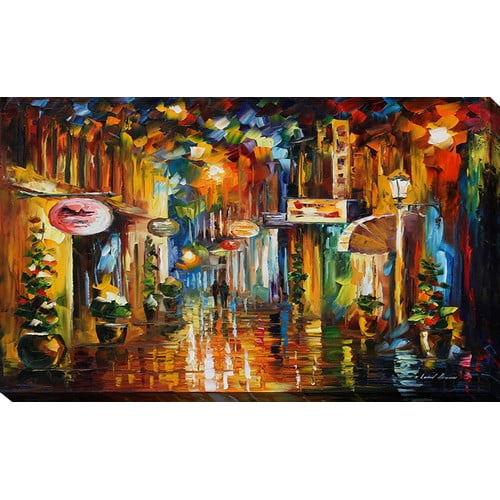 Picture Perfect International Old City Street By Leonid Afremov Painting Print On Wrapped Canvas Walmart Com Walmart Com