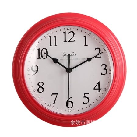 DESIGNICE 2026 New Wall Clock,Elegant Clock Small Wall Clock,Clear Markings Premium Craftsmanship Kitchen Clock for Kitchen,Bathroom,Living Room,Red,9