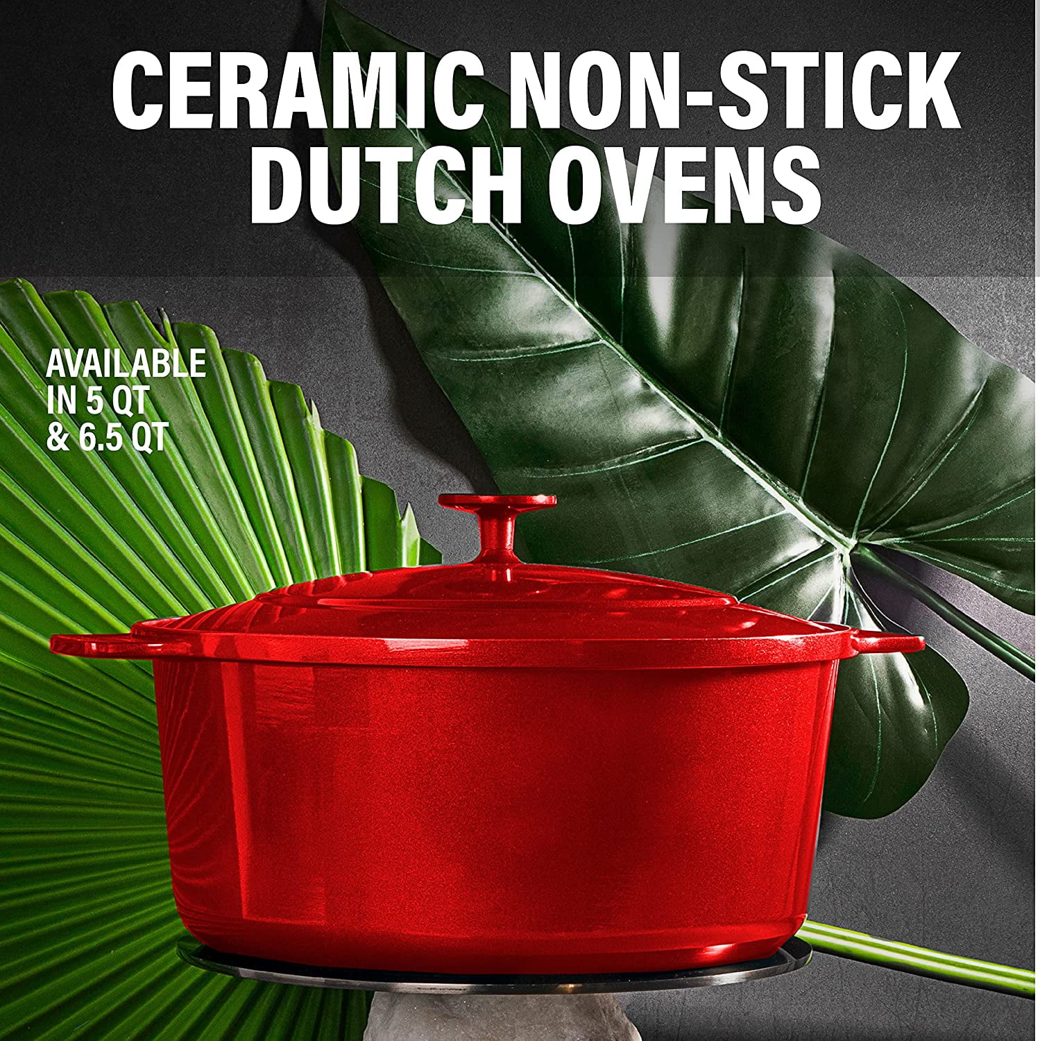Granitestone Lightweight Dutch Oven Pot with Lid, 5 Qt Nonstick Dutch Oven  Pot, 10 in 1 Enamel Dutch Oven for Baking Bread, Heat Preserving, Stovetop