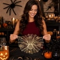 thumbnail image 7 of SLYNSHome Halloween Spider Web Pattern Placemat,Gold Waterproof Oil Proof Heat Resistant Table Mat, Holiday Dining Kitchen Decor For Seasonal Parties, 7 of 7