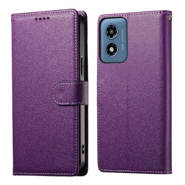 Case for FOXDOCK Motorola Moto G Play 2024 4G Wallet Case – Premium Leather, 3 Card Slots, Shockproof Protection