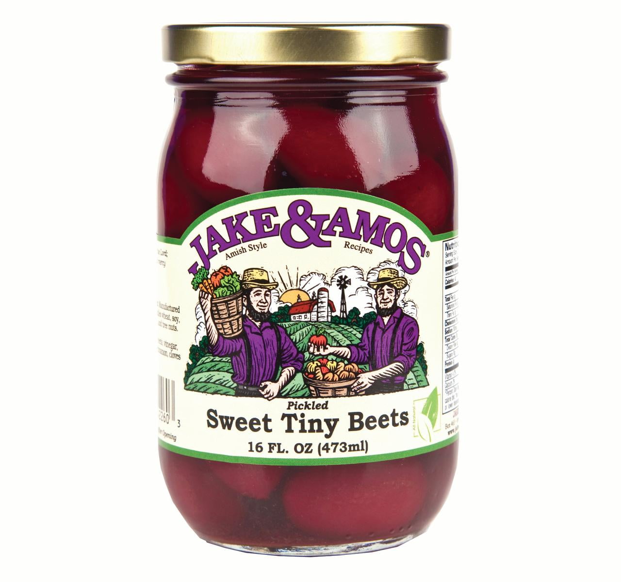 Jake and Amos Pickled Sweet Tiny Beets 16 oz. (2 Jars)