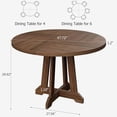 thumbnail image 2 of Roromall Wooden Dining Table for 4 to 6 People, 47" Round Dining Table, Kitchen Table with Sturty Legs, Dining Room Table for Dining Room, Kitchen, 2 of 7