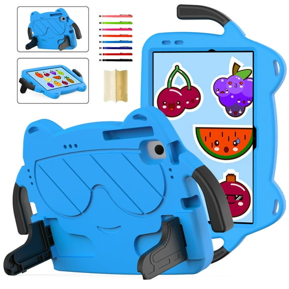 Kid-Proof Case for Samsung Galaxy Tab A8 10.5" (2022) SM-X200/SM-X205, EVA Hard PC Durable Shockproof Protective Cover with Handle Stand for Kids for Samsung Galaxy Tab A8 10.5 2022, Blue
