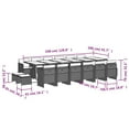 thumbnail image 4 of vidaXL 17 Piece Garden Dining Set with Cushions Brown Poly Rattan, 4 of 5