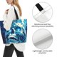 thumbnail image 3 of Balery Abstract Blue Skull Bolsa Tote Estilo Estético con Cremalleras, Bolsa de Hombro, Bolsa de Compras Grande y Plegable, 3 of 8