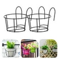 thumbnail image 1 of 2pcs Black Iron Hanging Railing Planters for Home Use with Sophisticated Design and Space Saving, 1 of 8