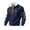 Navy, variant on Men's Fleece Quarter Zip Sweatshirt, Cadet Collar Pullover with American Flag Print, Cozy No Hood Patriotic Sweater for Casual Wear, Daily Outfits Black L
