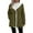 Green, variant on Women's Long Sleeve Hooded Jacket, Mid-Length Fleece Lined Coat with Pockets, Solid Color Casual Outerwear for Women, Soft Plush Inner Lining Winter Jacket, Comfortable Warm Zip Up Hooded Coat White
