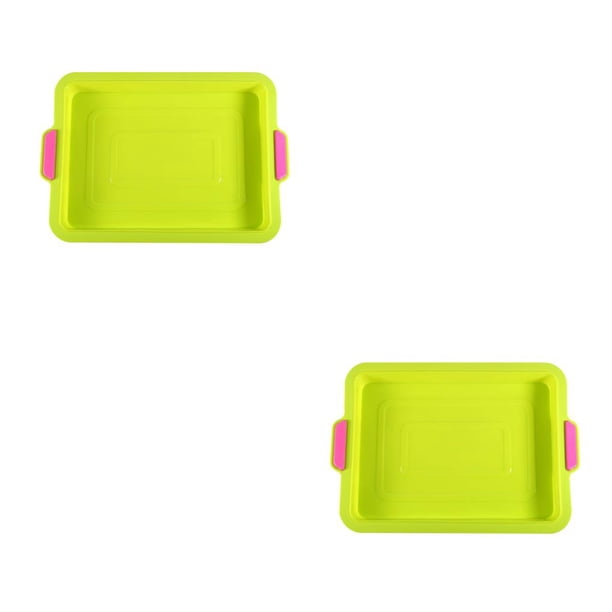 Cateissary Bandeja para hornear pasteles de brownie Bandeja para hornear pasteles antiadherente de silicona Molde para resistente al verde 2piezas