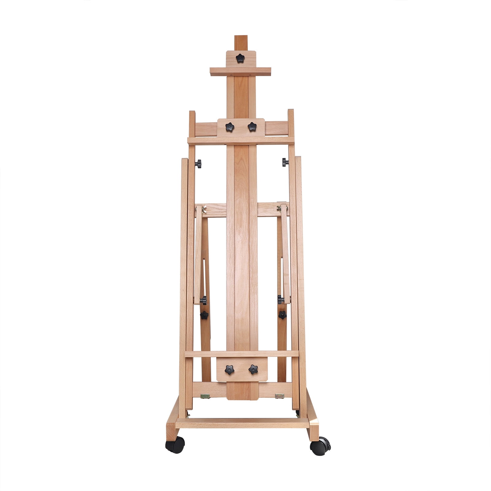 Extra Large Studio H-Frame Easel Adjustable Solid Beech Wood Artist Easel Movabl