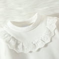 thumbnail image 6 of SUXIAN Girls Sweatshirt Solid Color with Ruffles Lace Trim Pullover for Toddler Cute Wear White 12-18 Months, 6 of 6