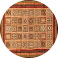 thumbnail image 1 of Ahgly Company Indoor Round Abstract Orange Modern Area Rugs, 6' Round, 1 of 4
