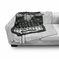 thumbnail image 2 of Typewriter Soft Flannel Fleece Throw Blanket, Digitally Generated Illustration of Antique Device, Cozy Plush for Indoor and Outdoor Use, 60" x 80", Grey Fern Green, by Ambesonne, 2 of 5