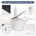 thumbnail image 5 of Heated Seat Smart Toilet, One Piece Toilet, Automatic Flush Tankless Toilet without Bidet, with Foot sensor Flush, Blue Night Light, Knob Control, Power Outage Flushing, Soft Close Cover,White, 5 of 12