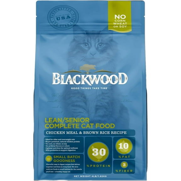 Blackwood Dry Lean/Senior Cat Food Chicken Meal & Brown Rice 4 lb.