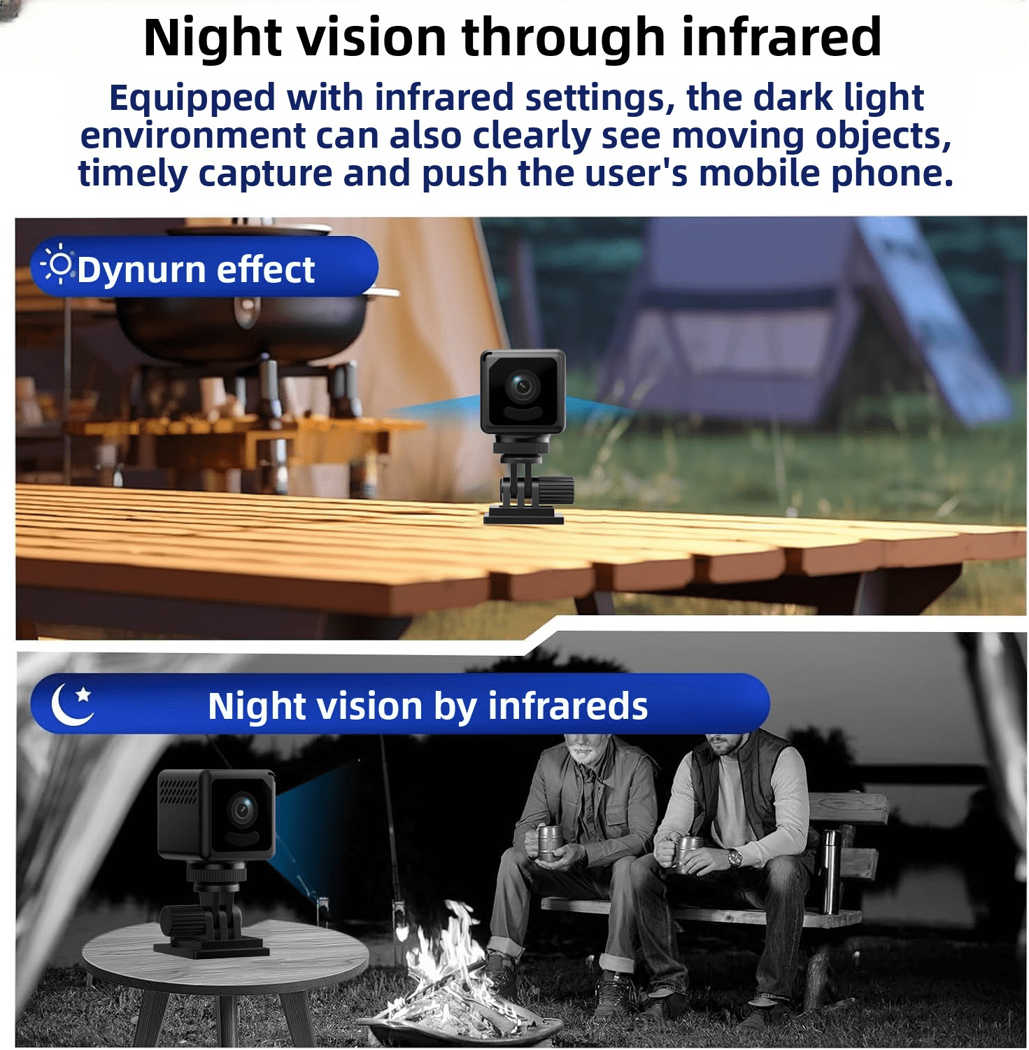 4K Mini Wireless Wi-Fi Camera with Audio and Video Recording, HD Smart Home Security Camera,Enhanced Color Night Vision,Indoor&Outdoor
