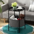 thumbnail image 2 of Round Black Coffee Table for Living Room with Storage Basket, 2 of 4